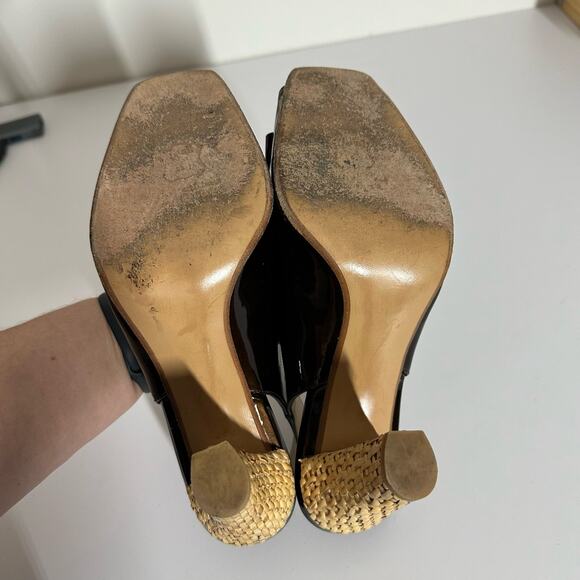 Stuart Weitzman Women's Woven Open Square Toe Ankle Strap Heels Size 9.5 - Picture 5 of 12